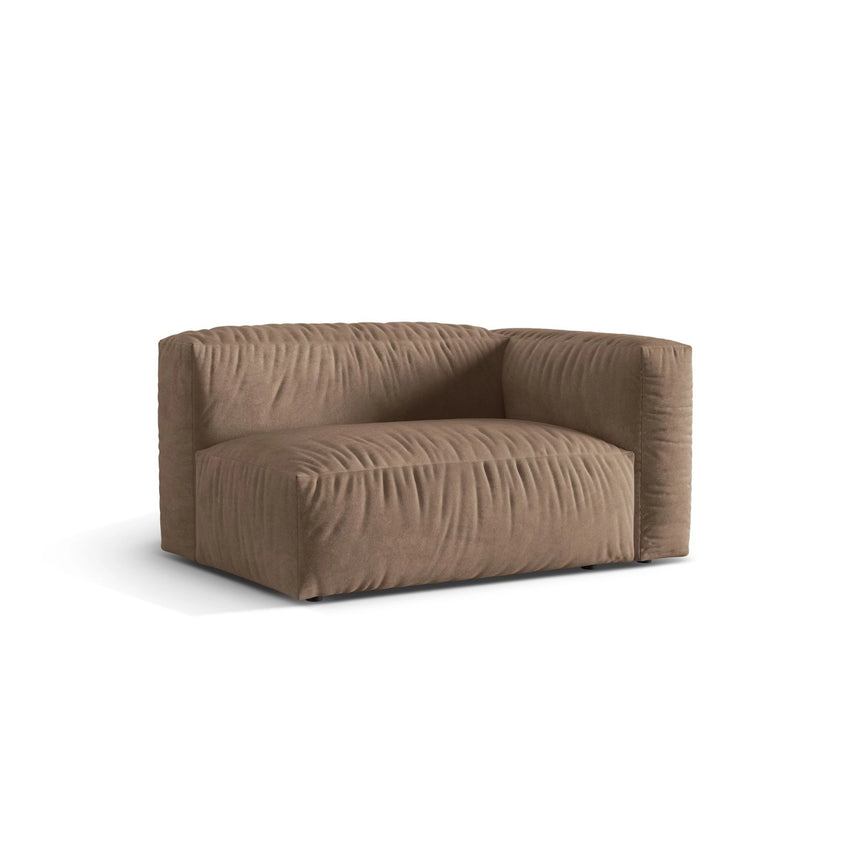 Martina Modulares Sofa Sitzelement, Rechte Seite, Sitztiefe 76 cm, aus Samt in Dunkelbeige (Vogue 3), 160x106 cm von Micadoni – Bild 3