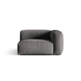 Martina Modulares Sofa Sitzelement, Rechte Seite, Sitztiefe 76 cm, aus Samt in Grau (Vogue 15), 120x106 cm von Micadoni – Bild 1