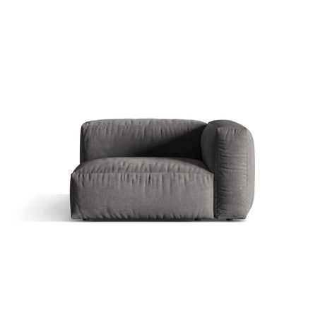 Martina Modulares Sofa Sitzelement, Rechte Seite, Sitztiefe 76 cm, aus Samt in Grau (Vogue 15), 120x106 cm von Micadoni – Bild 1