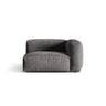 Martina Modulares Sofa Sitzelement, Rechte Seite, Sitztiefe 76 cm, aus Samt in Grau (Vogue 15), 120x106 cm von Micadoni – Bild 1