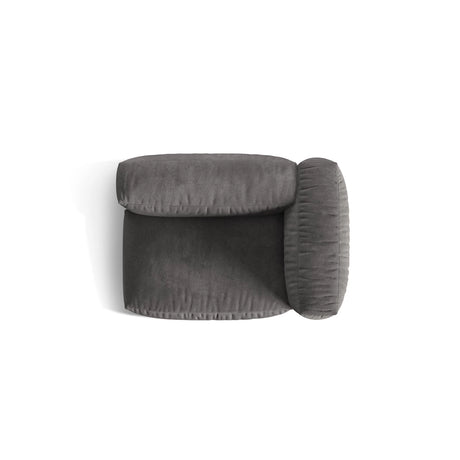 Martina Modulares Sofa Sitzelement, Rechte Seite, Sitztiefe 76 cm, aus Samt in Grau (Vogue 15), 120x106 cm von Micadoni – Bild 5