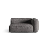 Martina Modulares Sofa Sitzelement, Rechte Seite, Sitztiefe 76 cm, aus Samt in Grau (Vogue 15), 160x106 cm von Micadoni – Bild 1
