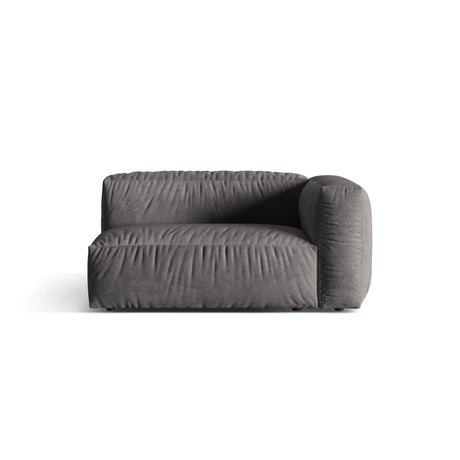 Martina Modulares Sofa Sitzelement, Rechte Seite, Sitztiefe 76 cm, aus Samt in Grau (Vogue 15), 160x106 cm von Micadoni – Bild 1