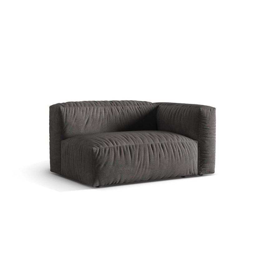 Martina Modulares Sofa Sitzelement, Rechte Seite, Sitztiefe 76 cm, aus Samt in Grau (Vogue 15), 160x106 cm von Micadoni – Bild 3