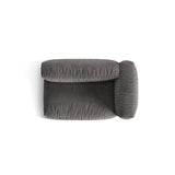 Martina Modulares Sofa Sitzelement, Rechte Seite, Sitztiefe 76 cm, aus Samt in Grau (Vogue 15), 160x106 cm von Micadoni – Bild 5