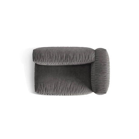 Martina Modulares Sofa Sitzelement, Rechte Seite, Sitztiefe 76 cm, aus Samt in Grau (Vogue 15), 160x106 cm von Micadoni – Bild 5