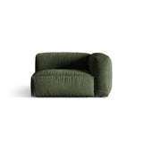 Martina Modulares Sofa Sitzelement, Rechte Seite, Sitztiefe 76 cm, aus Samt in Grün (Vogue 11), 120x106 cm von Micadoni – Bild 1