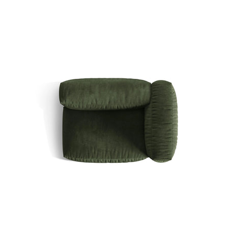 Martina Modulares Sofa Sitzelement, Rechte Seite, Sitztiefe 76 cm, aus Samt in Grün (Vogue 11), 120x106 cm von Micadoni – Bild 5