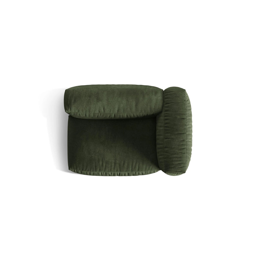 Martina Modulares Sofa Sitzelement, Rechte Seite, Sitztiefe 76 cm, aus Samt in Grün (Vogue 11), 120x106 cm von Micadoni – Bild 5