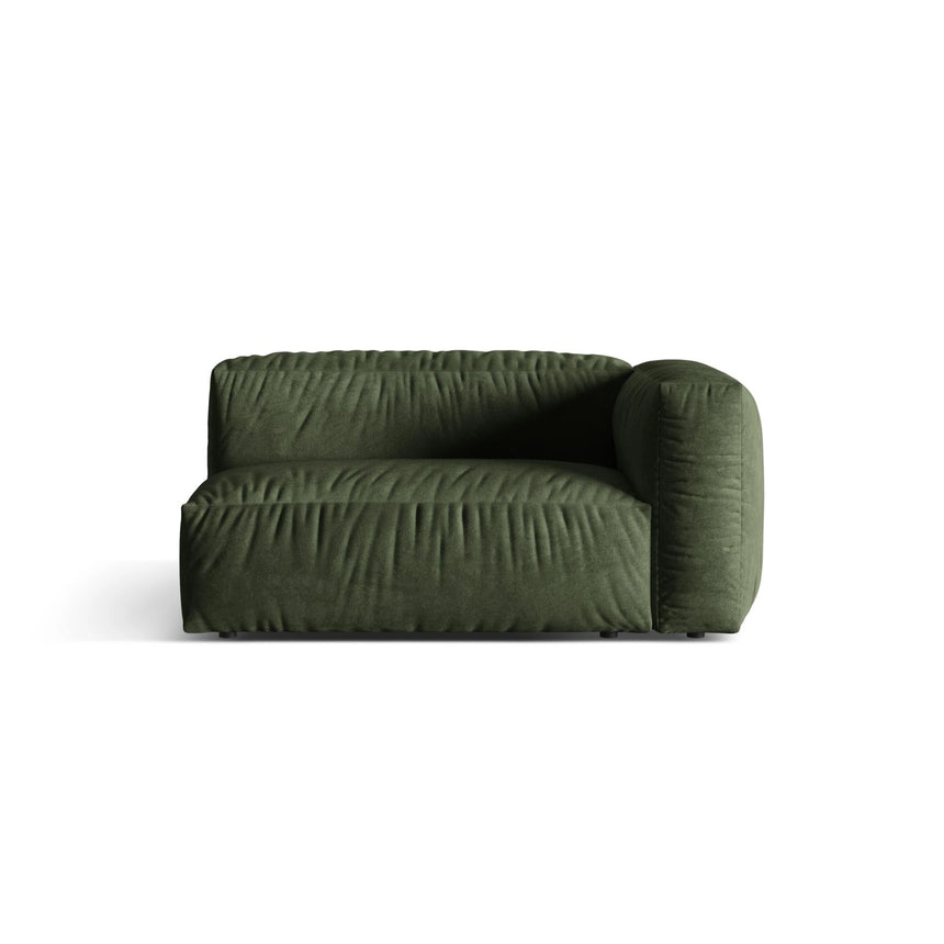 Martina Modulares Sofa Sitzelement, Rechte Seite, Sitztiefe 76 cm, aus Samt in Grün (Vogue 11), 160x106 cm von Micadoni – Bild 1