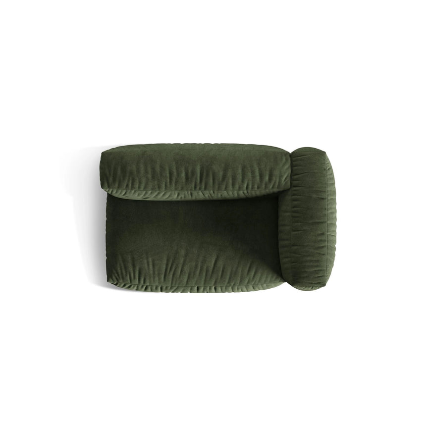 Martina Modulares Sofa Sitzelement, Rechte Seite, Sitztiefe 76 cm, aus Samt in Grün (Vogue 11), 160x106 cm von Micadoni – Bild 5