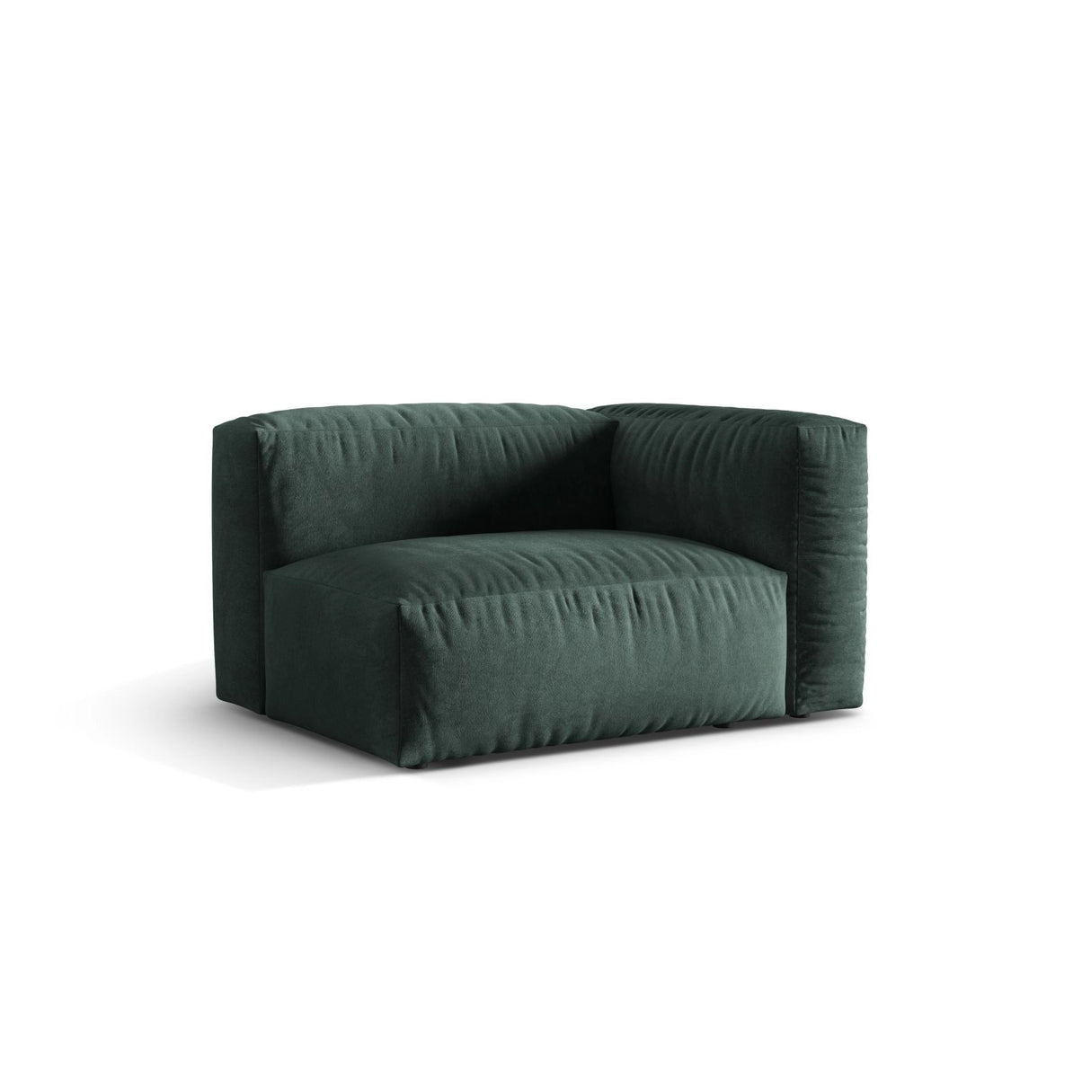 Martina Modulares Sofa Sitzelement, Rechte Seite, Sitztiefe 76 cm, aus Samt in Petrol (Vogue 12), 120x106 cm von Micadoni – Bild 3