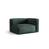 Martina Modulares Sofa Sitzelement, Rechte Seite, Sitztiefe 76 cm, aus Samt in Petrol (Vogue 12), 120x106 cm von Micadoni – Bild 3