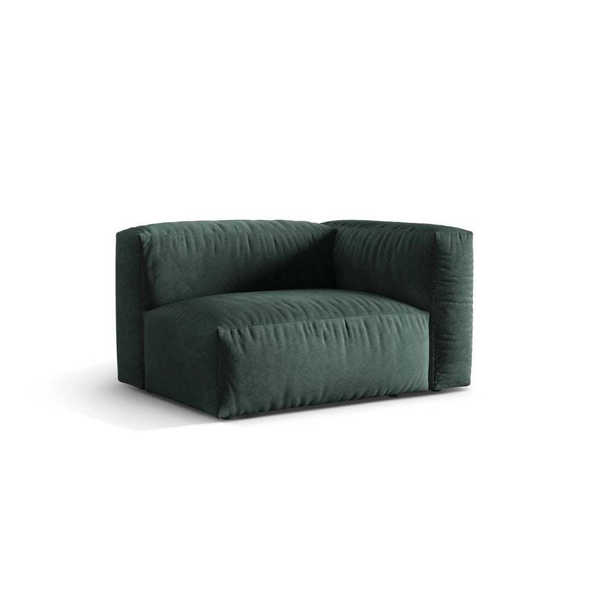 Martina Modulares Sofa Sitzelement, Rechte Seite, Sitztiefe 76 cm, aus Samt in Petrol (Vogue 12), 120x106 cm von Micadoni – Bild 3