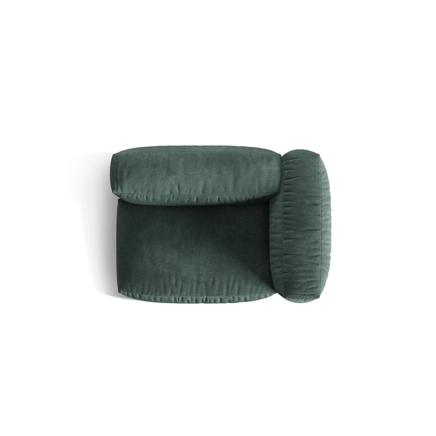 Martina Modulares Sofa Sitzelement, Rechte Seite, Sitztiefe 76 cm, aus Samt in Petrol (Vogue 12), 120x106 cm von Micadoni – Bild 5