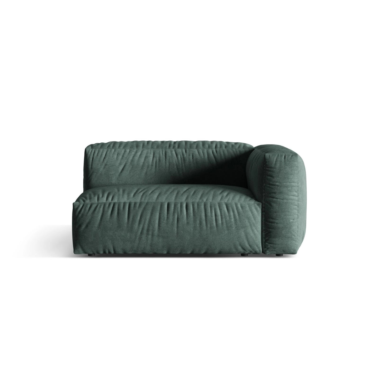 Martina Modulares Sofa Sitzelement, Rechte Seite, Sitztiefe 76 cm, aus Samt in Petrol (Vogue 12), 160x106 cm von Micadoni – Bild 1