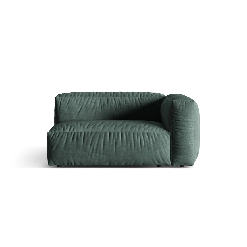 Martina Modulares Sofa Sitzelement, Rechte Seite, Sitztiefe 76 cm, aus Samt in Petrol (Vogue 12), 160x106 cm von Micadoni – Bild 1