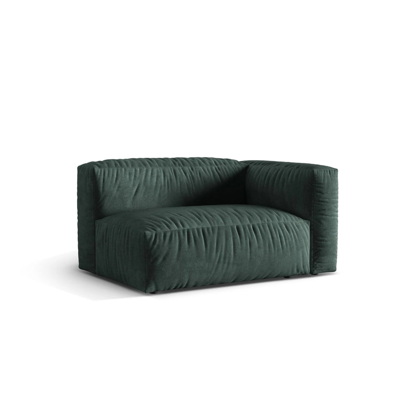 Martina Modulares Sofa Sitzelement, Rechte Seite, Sitztiefe 76 cm, aus Samt in Petrol (Vogue 12), 160x106 cm von Micadoni – Bild 3