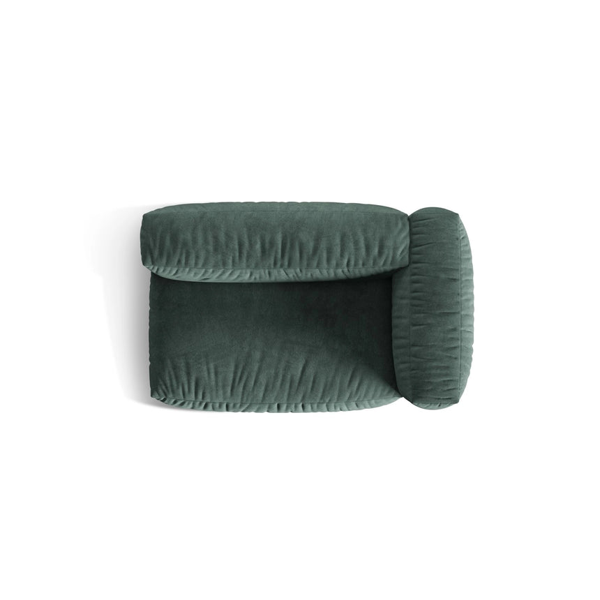 Martina Modulares Sofa Sitzelement, Rechte Seite, Sitztiefe 76 cm, aus Samt in Petrol (Vogue 12), 160x106 cm von Micadoni – Bild 5