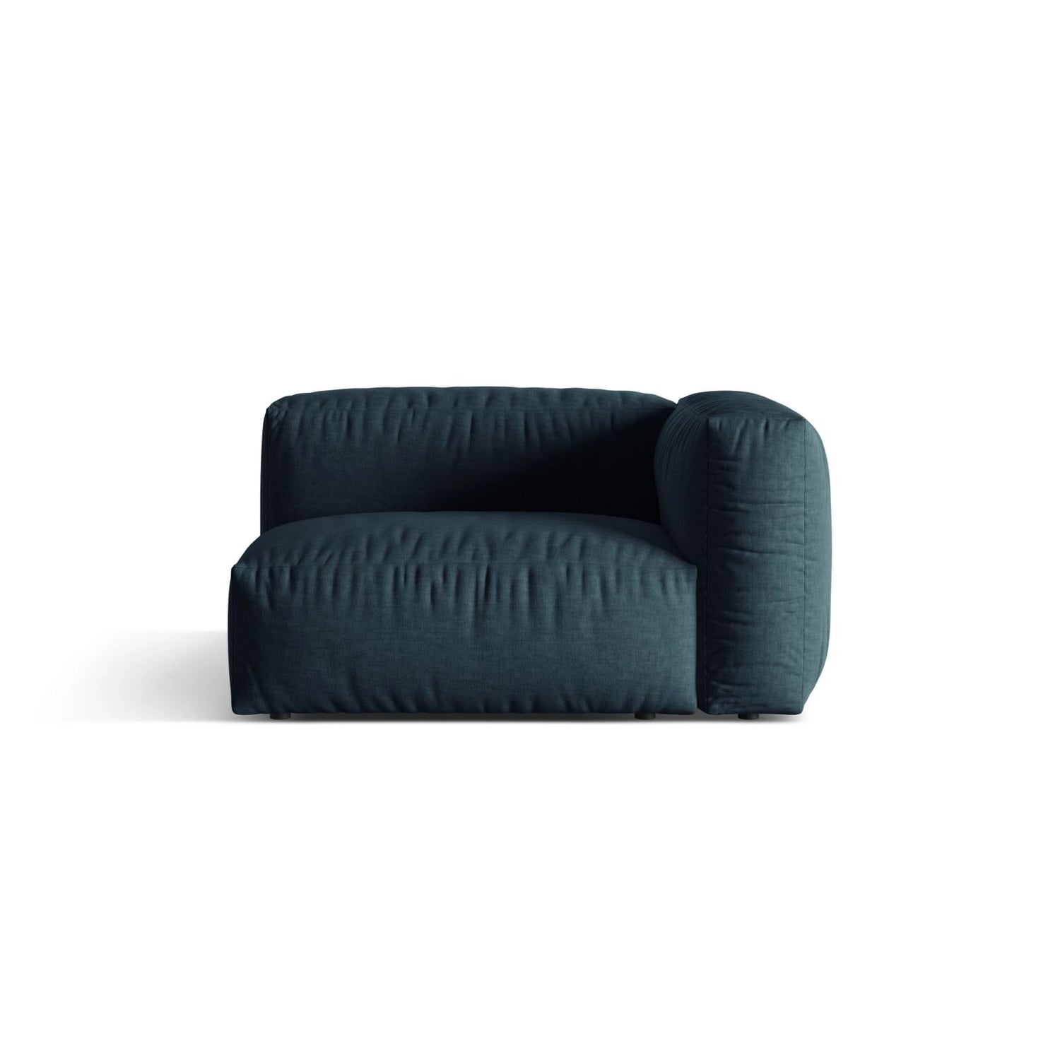 Martina Modulares Sofa Sitzelement, Rechte Seite, Sitztiefe 76 cm, aus Strukturierter Stoff in Blau Jeans (Boston Ocean), 120x106 cm von Micadoni – Bild 1