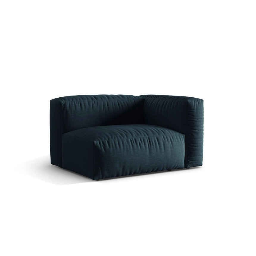 Martina Modulares Sofa Sitzelement, Rechte Seite, Sitztiefe 76 cm, aus Strukturierter Stoff in Blau Jeans (Boston Ocean), 120x106 cm von Micadoni – Bild 3
