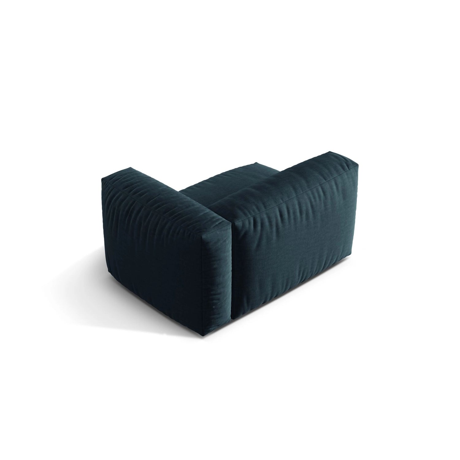 Martina Modulares Sofa Sitzelement, Rechte Seite, Sitztiefe 76 cm, aus Strukturierter Stoff in Blau Jeans (Boston Ocean), 120x106 cm von Micadoni – Bild 4