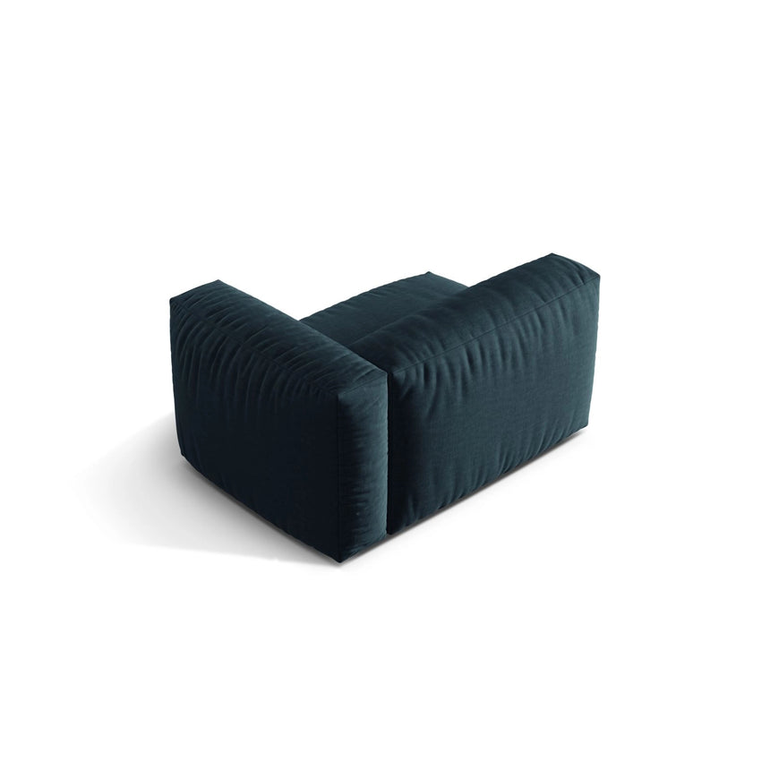 Martina Modulares Sofa Sitzelement, Rechte Seite, Sitztiefe 76 cm, aus Strukturierter Stoff in Blau Jeans (Boston Ocean), 120x106 cm von Micadoni – Bild 4