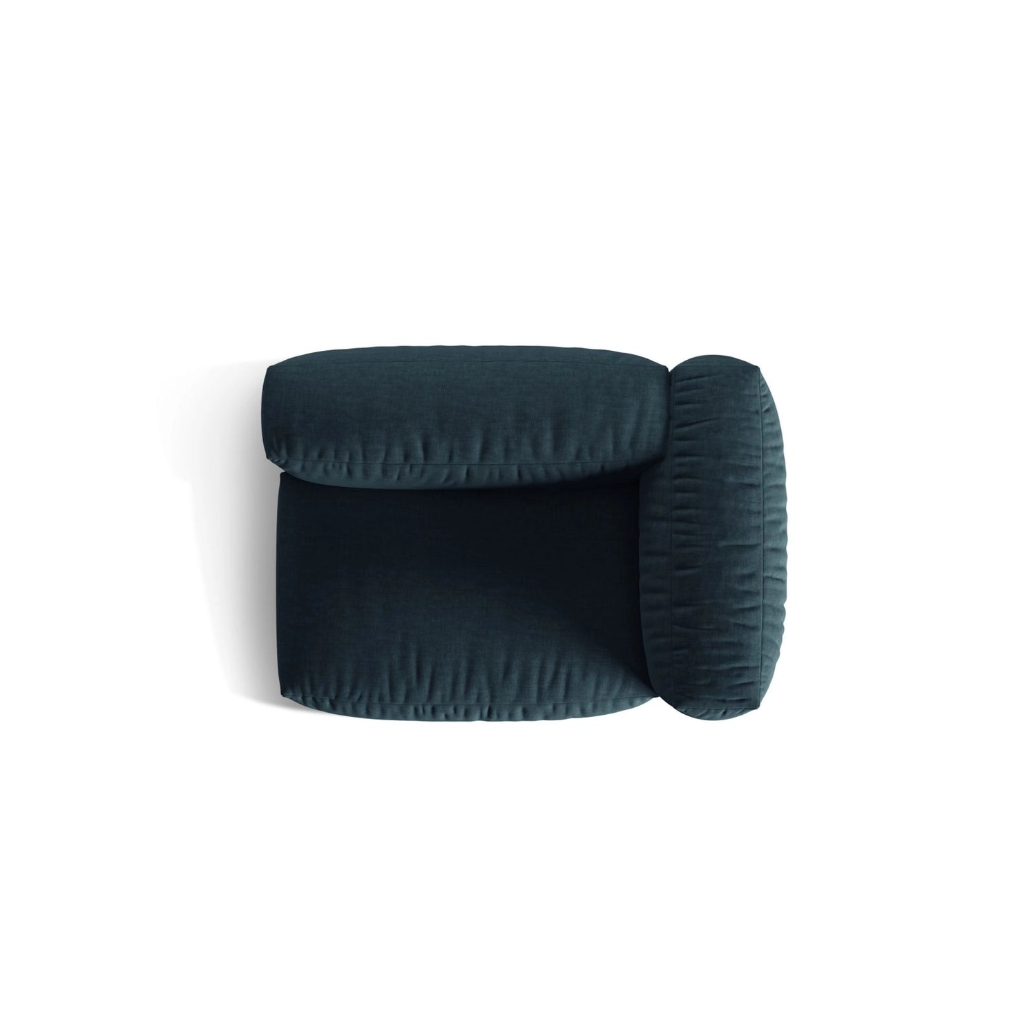 Martina Modulares Sofa Sitzelement, Rechte Seite, Sitztiefe 76 cm, aus Strukturierter Stoff in Blau Jeans (Boston Ocean), 120x106 cm von Micadoni – Bild 5