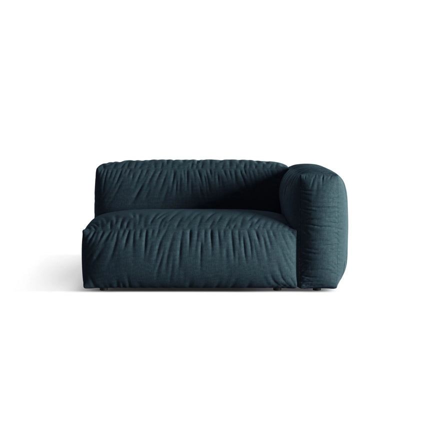 Martina Modulares Sofa Sitzelement, Rechte Seite, Sitztiefe 76 cm, aus Strukturierter Stoff in Blau Jeans (Boston Ocean), 160x106 cm von Micadoni – Bild 1