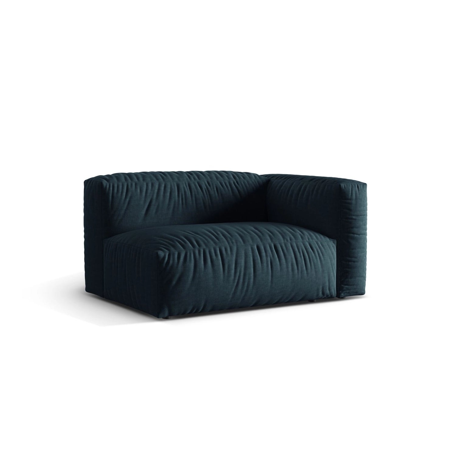 Martina Modulares Sofa Sitzelement, Rechte Seite, Sitztiefe 76 cm, aus Strukturierter Stoff in Blau Jeans (Boston Ocean), 160x106 cm von Micadoni – Bild 3