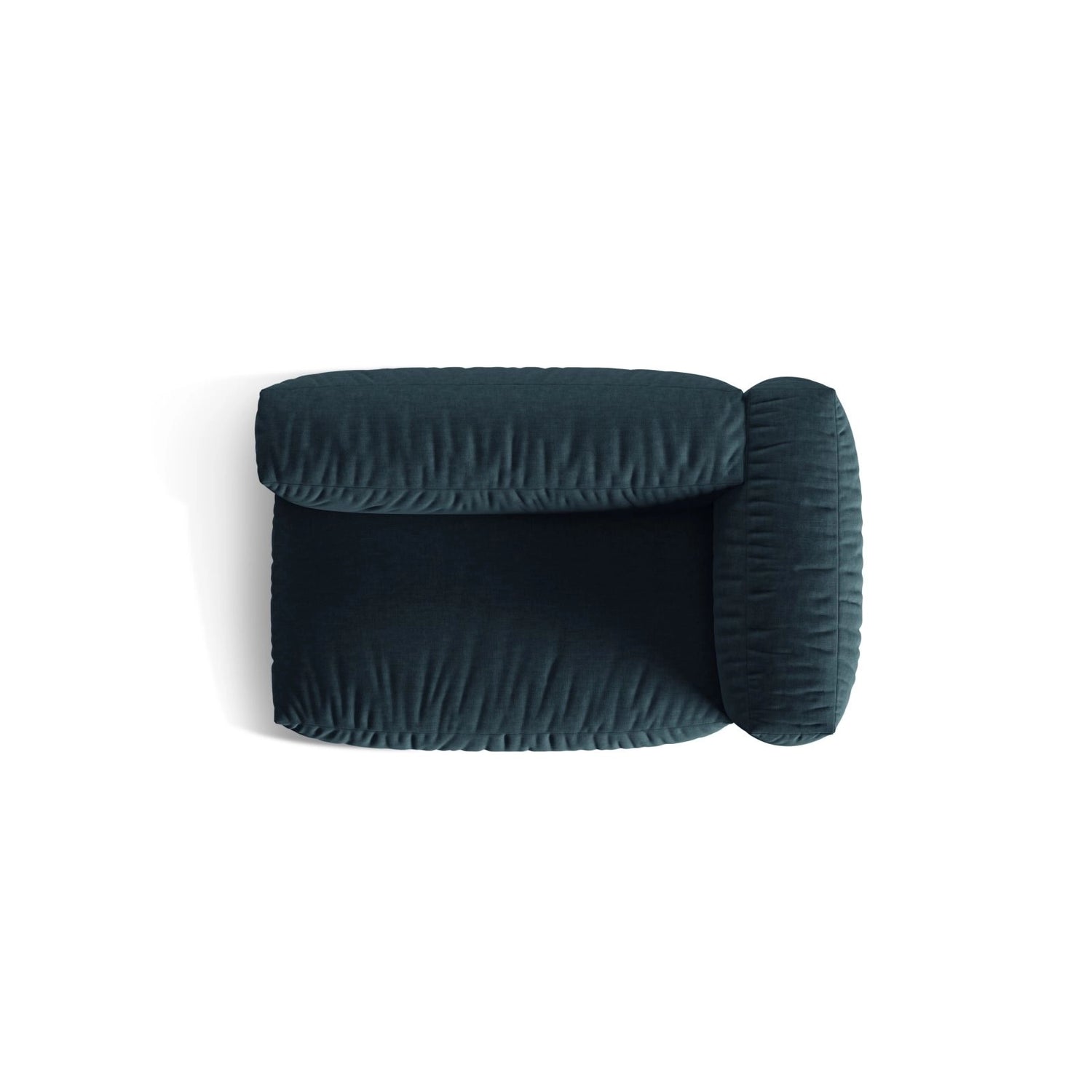 Martina Modulares Sofa Sitzelement, Rechte Seite, Sitztiefe 76 cm, aus Strukturierter Stoff in Blau Jeans (Boston Ocean), 160x106 cm von Micadoni – Bild 5