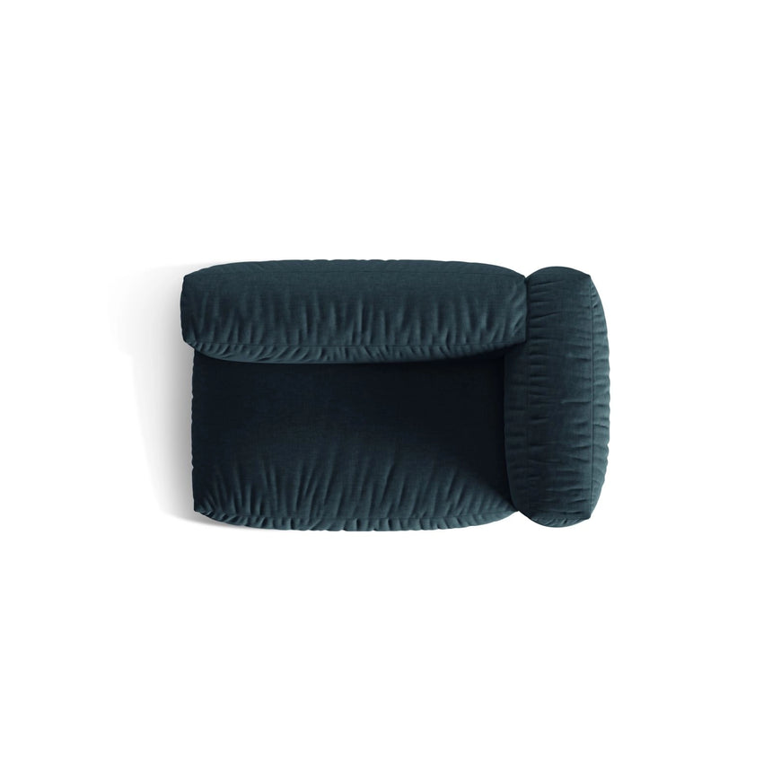 Martina Modulares Sofa Sitzelement, Rechte Seite, Sitztiefe 76 cm, aus Strukturierter Stoff in Blau Jeans (Boston Ocean), 160x106 cm von Micadoni – Bild 5