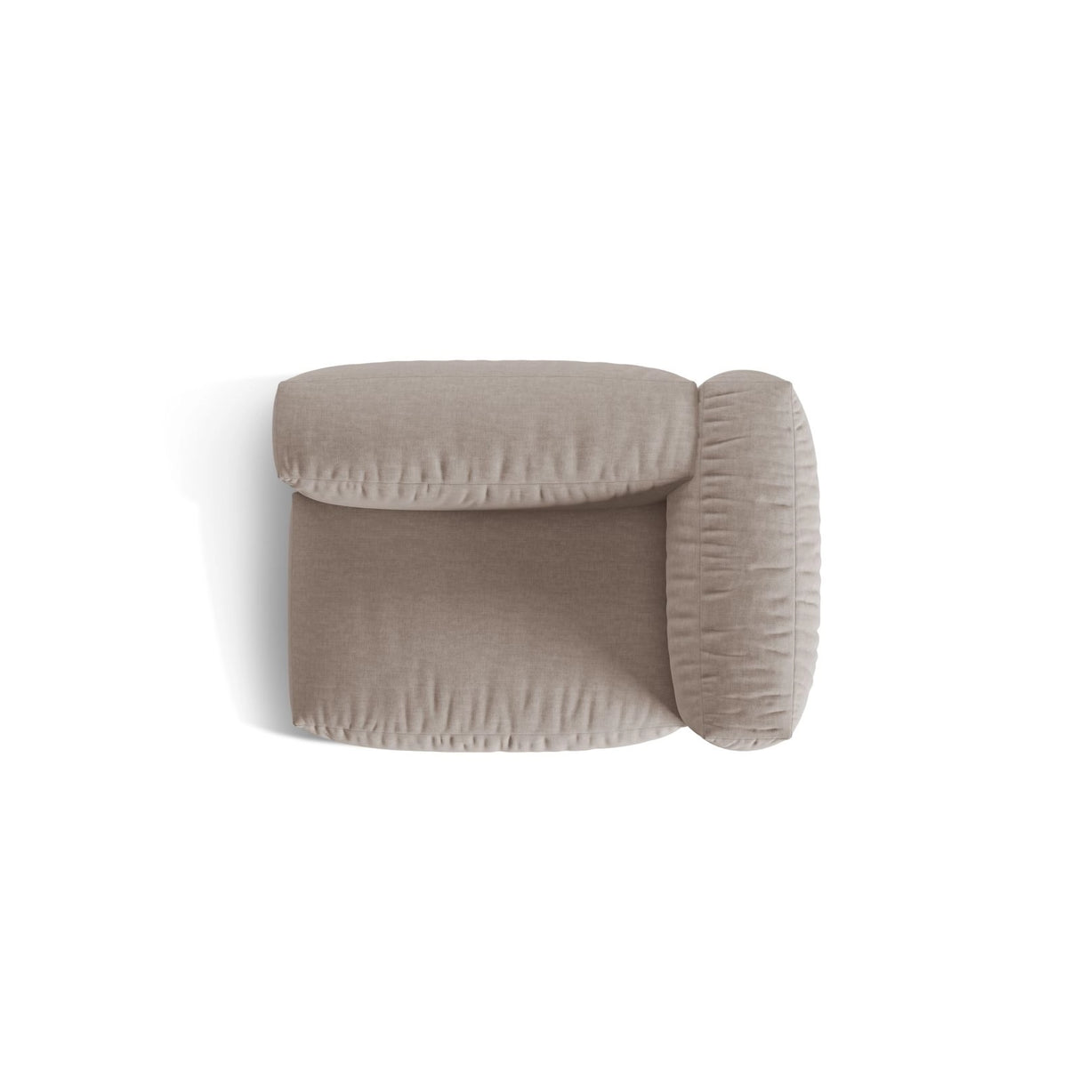 Martina Modulares Sofa Sitzelement, Rechte Seite, Sitztiefe 76 cm, aus Strukturierter Stoff in Dunkelbeige (Boston Trufa), 120x106 cm von Micadoni – Bild 5