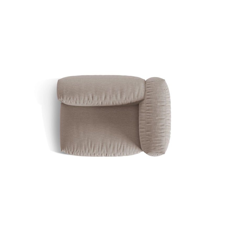 Martina Modulares Sofa Sitzelement, Rechte Seite, Sitztiefe 76 cm, aus Strukturierter Stoff in Dunkelbeige (Boston Trufa), 120x106 cm von Micadoni – Bild 5