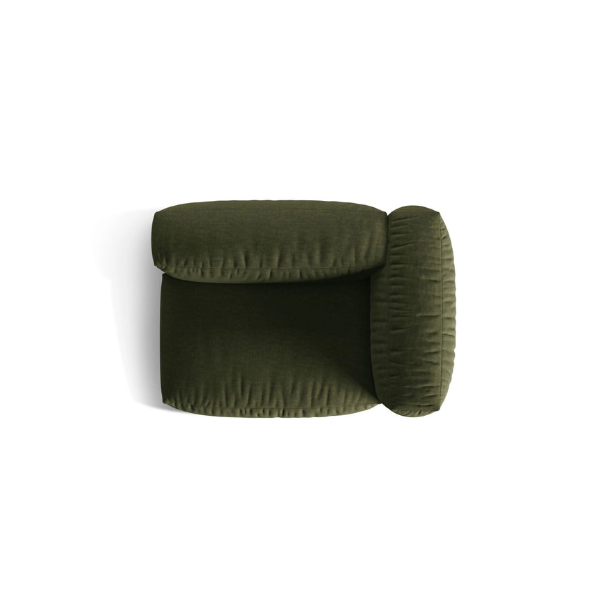 Martina Modulares Sofa Sitzelement, Rechte Seite, Sitztiefe 76 cm, aus Strukturierter Stoff in Grün (Boston Forest), 120x106 cm von Micadoni – Bild 5