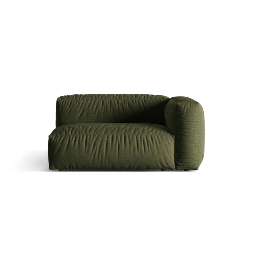 Martina Modulares Sofa Sitzelement, Rechte Seite, Sitztiefe 76 cm, aus Strukturierter Stoff in Grün (Boston Forest), 160x106 cm von Micadoni – Bild 1