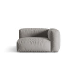 Martina Modulares Sofa Sitzelement, Rechte Seite, Sitztiefe 76 cm, aus Strukturierter Stoff in Hellgrau (Boston Light Grey), 120x106 cm von Micadoni – Bild 1