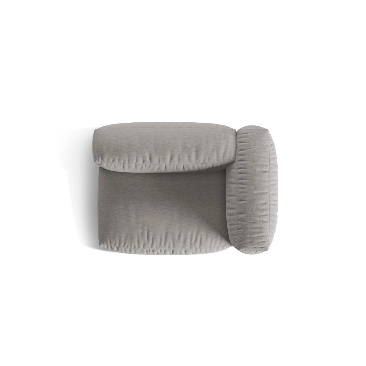 Martina Modulares Sofa Sitzelement, Rechte Seite, Sitztiefe 76 cm, aus Strukturierter Stoff in Hellgrau (Boston Light Grey), 120x106 cm von Micadoni – Bild 5