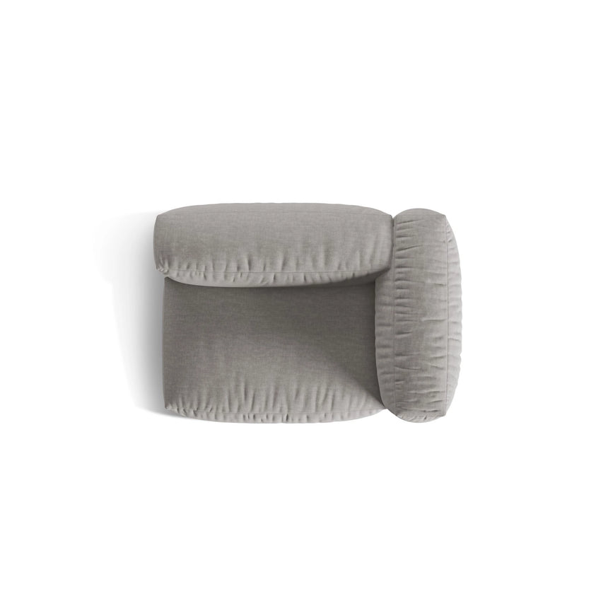 Martina Modulares Sofa Sitzelement, Rechte Seite, Sitztiefe 76 cm, aus Strukturierter Stoff in Hellgrau (Boston Light Grey), 120x106 cm von Micadoni – Bild 5