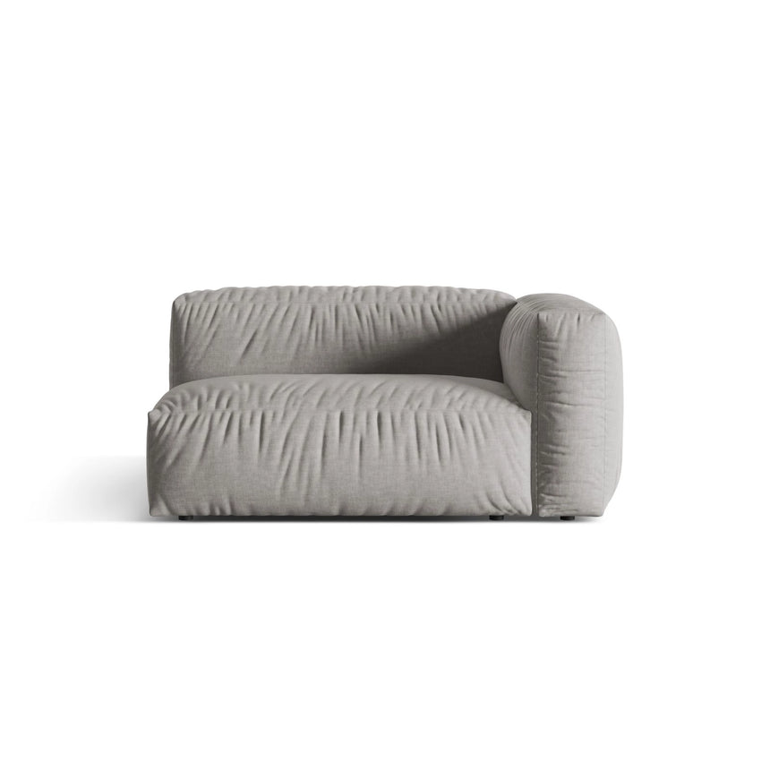 Martina Modulares Sofa Sitzelement, Rechte Seite, Sitztiefe 76 cm, aus Strukturierter Stoff in Hellgrau (Boston Light Grey), 160x106 cm von Micadoni – Bild 1