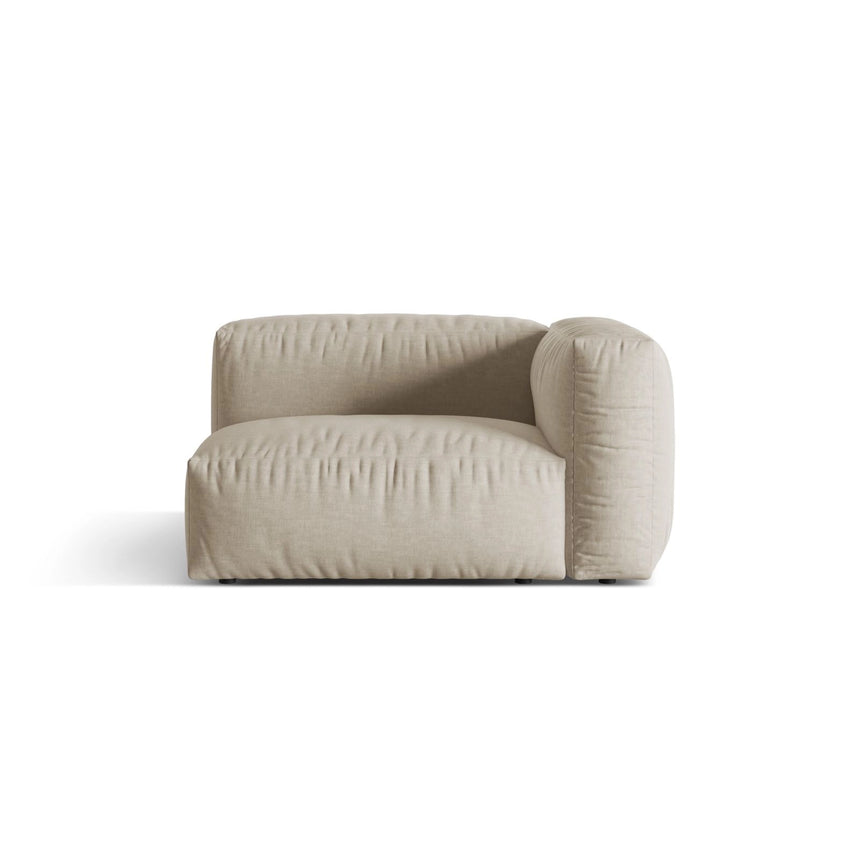 Martina Modulares Sofa Sitzelement, Rechte Seite, Sitztiefe 76 cm, aus Strukturierter Stoff in Leichtes Beige (Boston Toffee), 120x106 cm von Micadoni – Bild 1