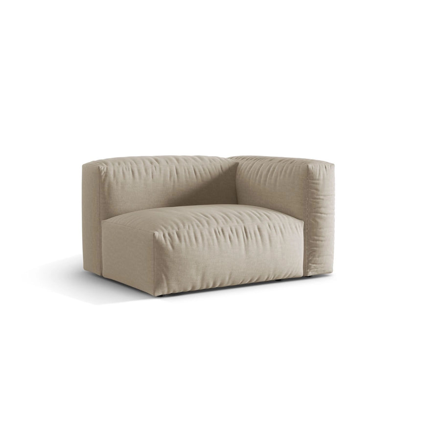 Martina Modulares Sofa Sitzelement, Rechte Seite, Sitztiefe 76 cm, aus Strukturierter Stoff in Leichtes Beige (Boston Toffee), 120x106 cm von Micadoni – Bild 3