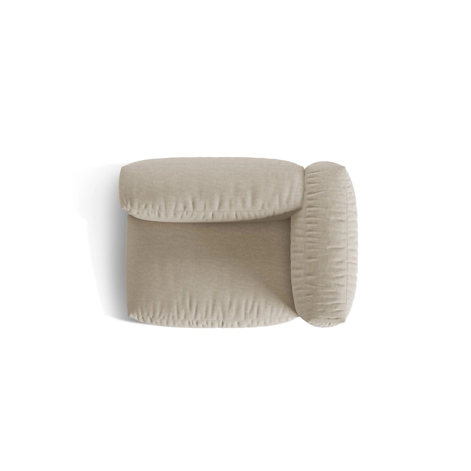 Martina Modulares Sofa Sitzelement, Rechte Seite, Sitztiefe 76 cm, aus Strukturierter Stoff in Leichtes Beige (Boston Toffee), 120x106 cm von Micadoni – Bild 5