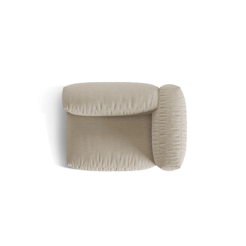 Martina Modulares Sofa Sitzelement, Rechte Seite, Sitztiefe 76 cm, aus Strukturierter Stoff in Leichtes Beige (Boston Toffee), 120x106 cm von Micadoni – Bild 5