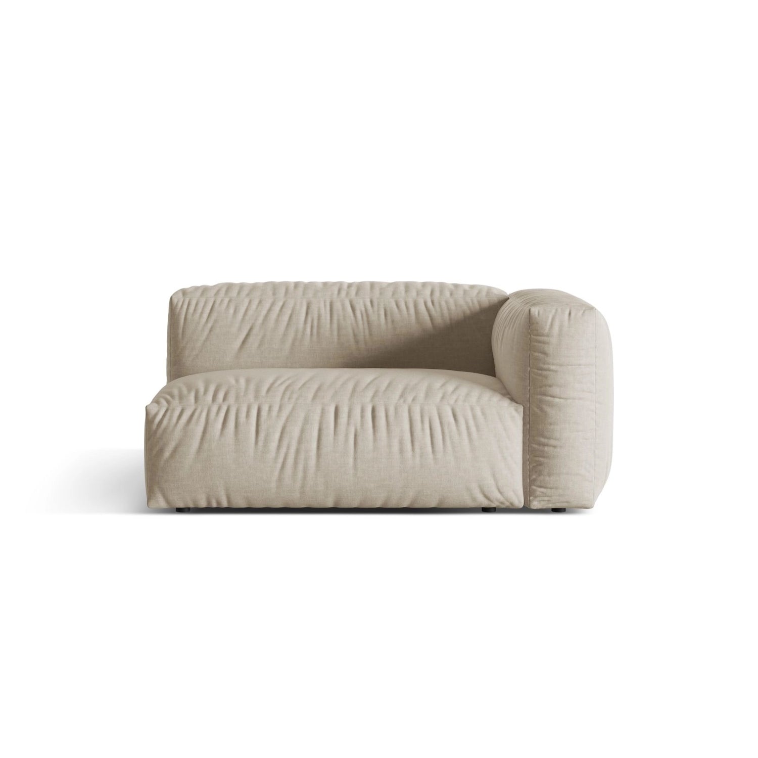Martina Modulares Sofa Sitzelement, Rechte Seite, Sitztiefe 76 cm, aus Strukturierter Stoff in Leichtes Beige (Boston Toffee), 160x106 cm von Micadoni – Bild 1
