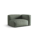 Martina Modulares Sofa Sitzelement, Rechte Seite, Sitztiefe 76 cm, aus Strukturierter Stoff in Moosgrün (Boston Water Green), 120x106 cm von Micadoni – Bild 3