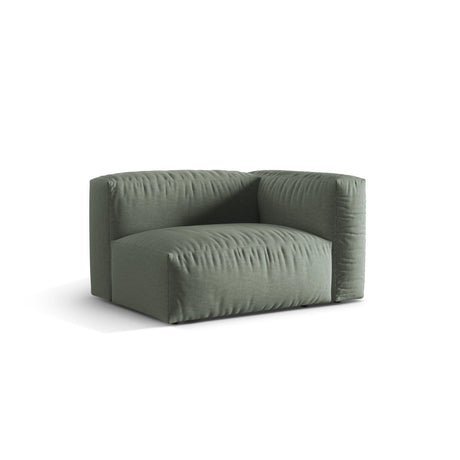 Martina Modulares Sofa Sitzelement, Rechte Seite, Sitztiefe 76 cm, aus Strukturierter Stoff in Moosgrün (Boston Water Green), 120x106 cm von Micadoni – Bild 3