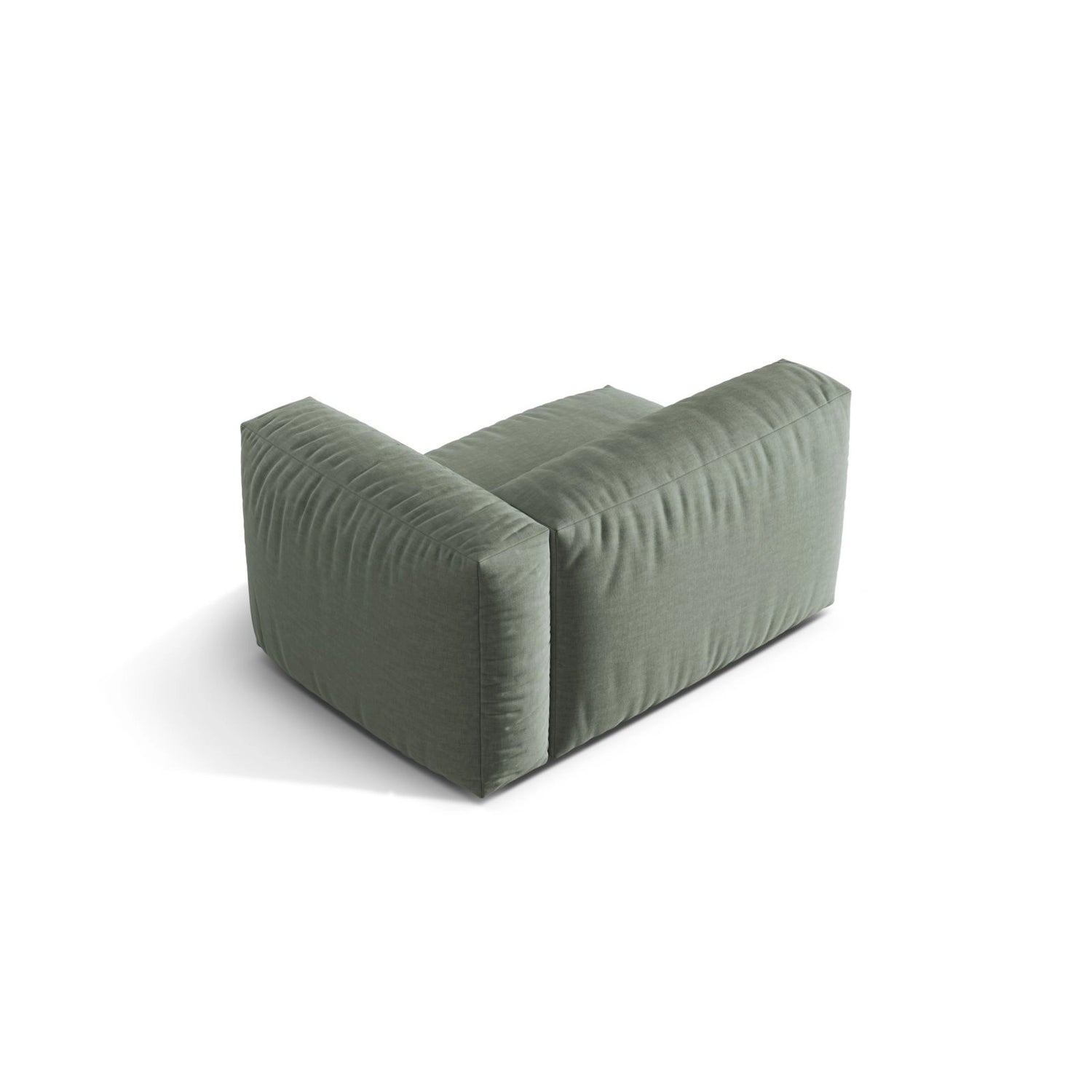Martina Modulares Sofa Sitzelement, Rechte Seite, Sitztiefe 76 cm, aus Strukturierter Stoff in Moosgrün (Boston Water Green), 120x106 cm von Micadoni – Bild 4