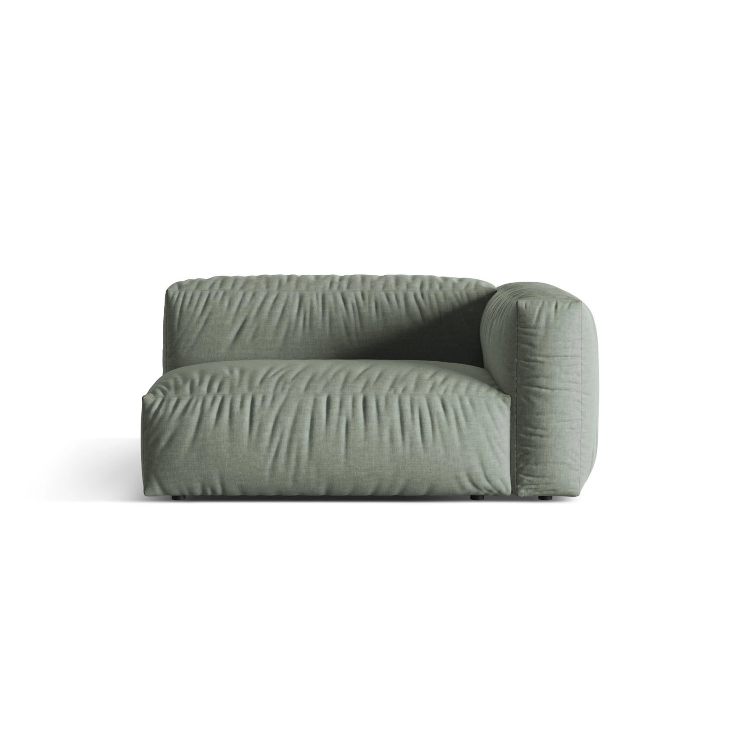 Martina Modulares Sofa Sitzelement, Rechte Seite, Sitztiefe 76 cm, aus Strukturierter Stoff in Moosgrün (Boston Water Green), 160x106 cm von Micadoni – Bild 1