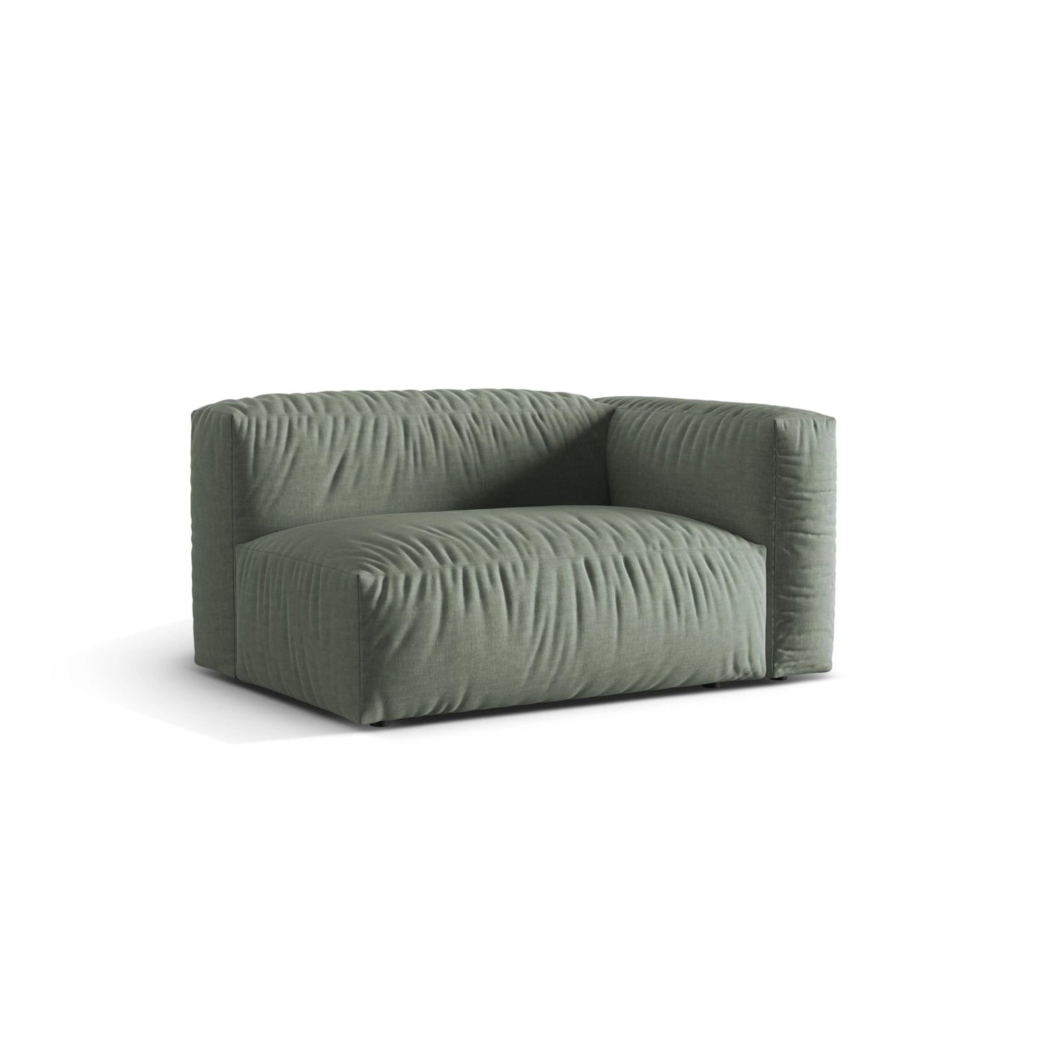 Martina Modulares Sofa Sitzelement, Rechte Seite, Sitztiefe 76 cm, aus Strukturierter Stoff in Moosgrün (Boston Water Green), 160x106 cm von Micadoni – Bild 3